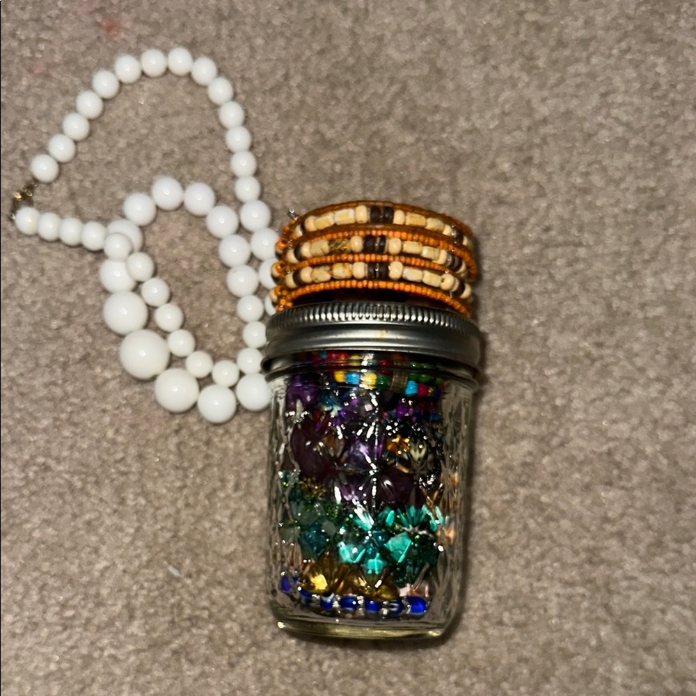 Funky Beaded Jewelry Mystery Jar